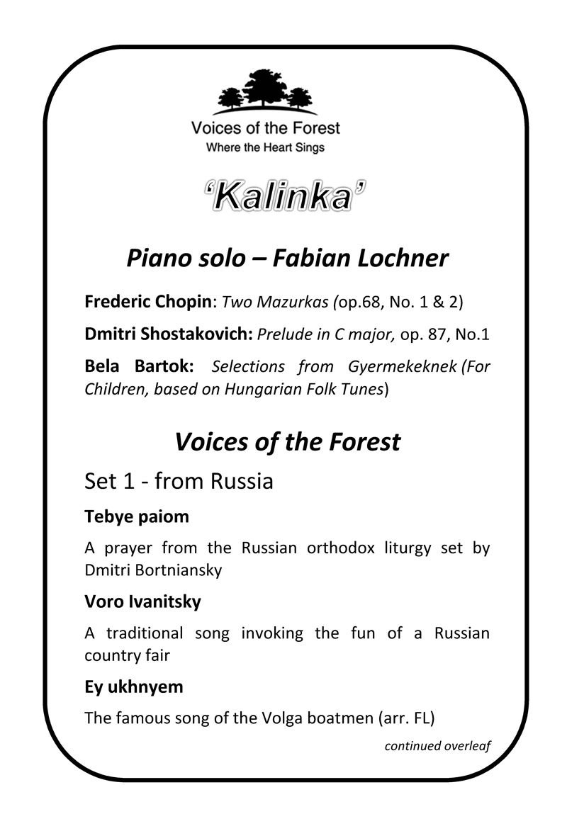 Kalinka Programme p1
